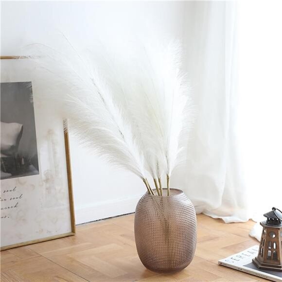 38" 10PCS Artificial Dried Pampas Grass Decor - Fluffy Pampas Grass Bouquet - Picture 1 of 8